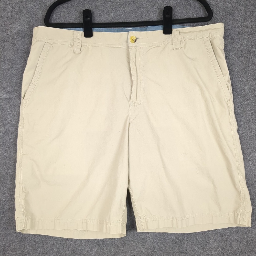 Columbia Mens Shorts Size 34W 10L Beige Flat Front Casual Outdoor - Picture 2 of 14